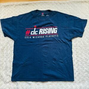NBA WASHINGTON WIZARDS 2014 Playoffs DC RISING Mens Navy T-Shirt XL